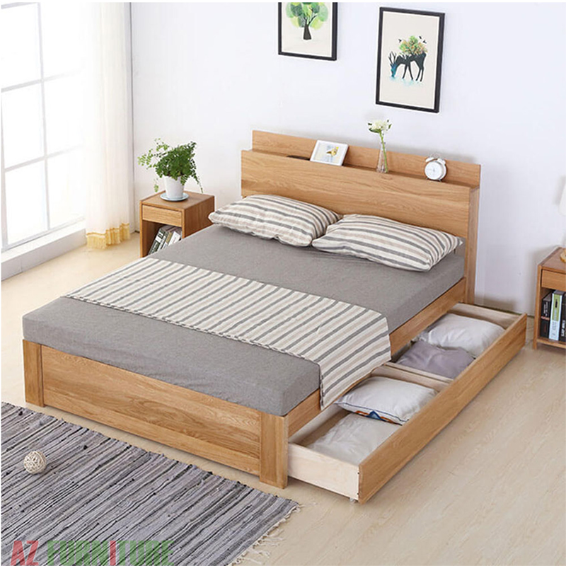 Giường gỗ công nghiệp phủ melamine - giường ngủ giá rẻ