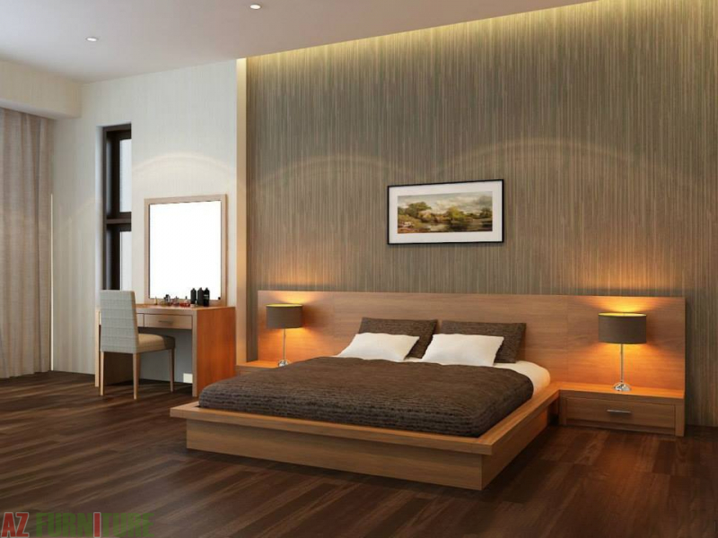 phòng ngủ bằng chất liệu gỗ